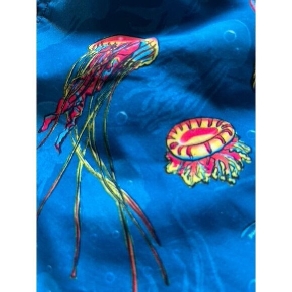Boardies Fish Shorts M Blue Tropical Swim Trunk Jellyfish Preppy Classic Retro - Picture 7 of 12